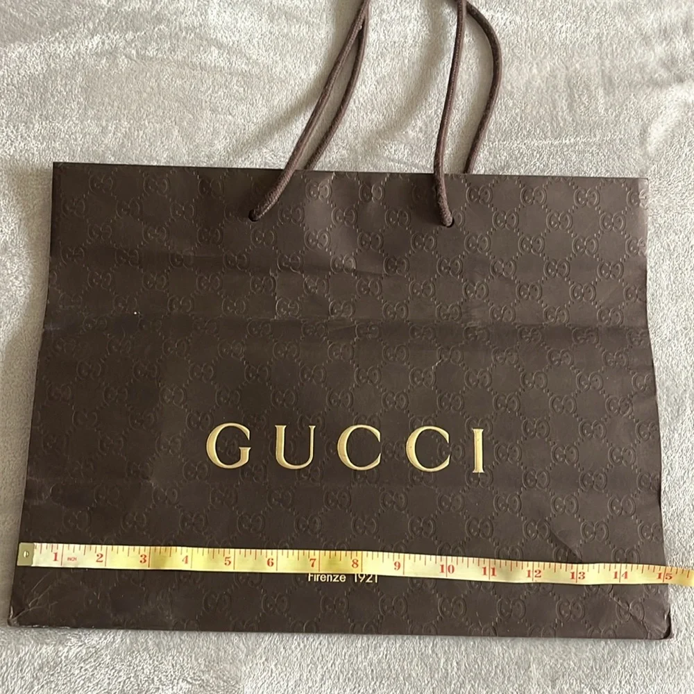 Authentic Gucci Large Gift Shopping Bag Brown Monogram Luxury Boutique Store Bag